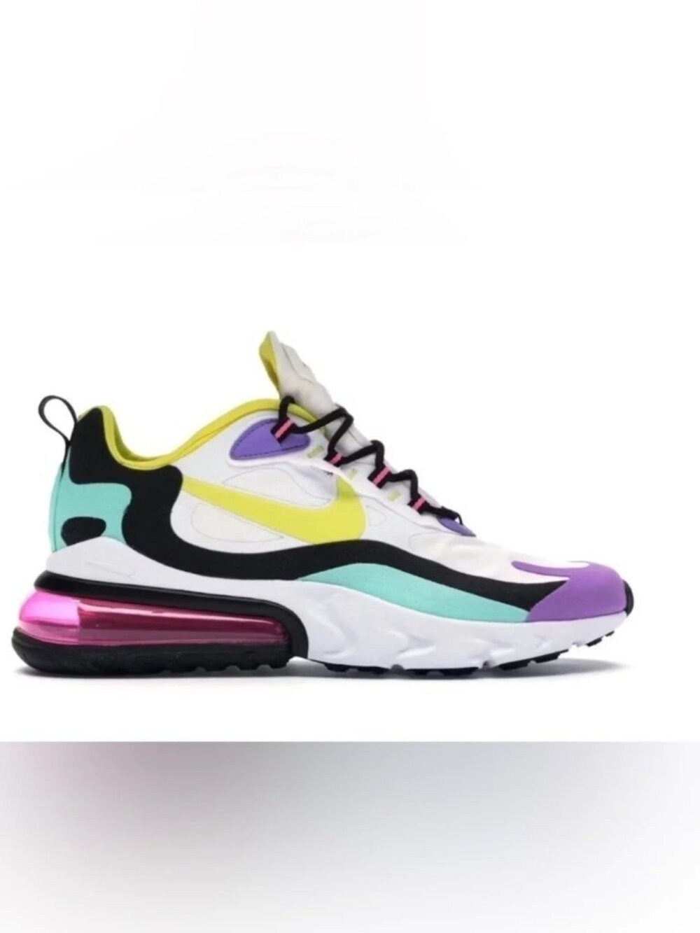 Nike Air Max React 270 Low Purple and Yellow Sneakers Size 8.5